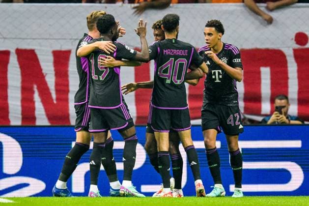 ISTANBUL - Kingsley Coman of FC Bayern Munich celebrates the 0-1 during the UEFA Champions League group A match between Galatasaray and FC Bayern Munich at the Rams Global Stadium on October 24 in Istanbul, Turkey. ANP Hollandse Hoogte UEFA Champions League 2023 24 2023 2024 xVIxANPxSportx xGerritxvanxKeulenxIVx 482000699 originalFilename: 482000699.jpg