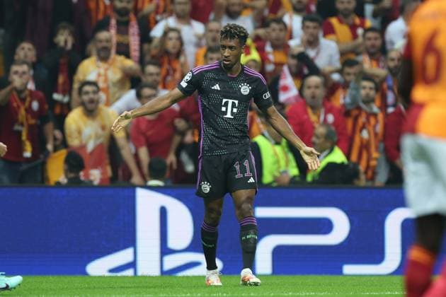 Goal celebration of Kingsley Coman 11 FC Bayern Muenchen to 0 1, Galatasaray Istanbul vs FC Bayern Muenchen, Champions League, football, preliminary round, first leg, 24 10 2023 Istanbul Istanbul Turkey Copyright: xkolbert-press ChristianxKolbertx