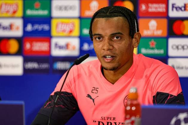 BSC Young Boys v Manchester City 24 10 2023. Press and Training Manuel Akanji (25) of Manchester City during the training session and press conference, PK, Pressekonferenz ahead of the Champions League match between BSC Young Boys and Manchester City at Stade de Suisse, Wankdorf, Switzerland on 24 October 2023. Editorial use only , Copyright: xNigelxKeenex PSI-18279-0014