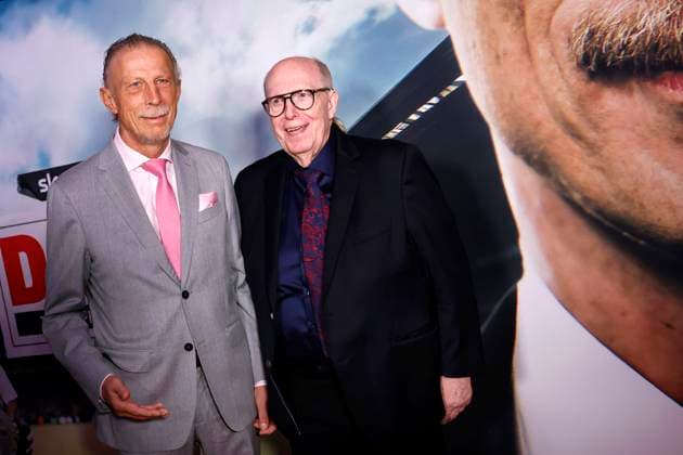 Soccer coach Christoph Daum and soccer official Reiner Calmund at the premiere of the Sky Original documentary Daum Triumphs and Scandals , to be seen from 27 10 on Sky and WOW, on the occasion of the 70th birthday of Christoph Daum, at the Residenz Kino Cologne, 24 10 2023 NRW Germany Copyright: xChristophxHardtx