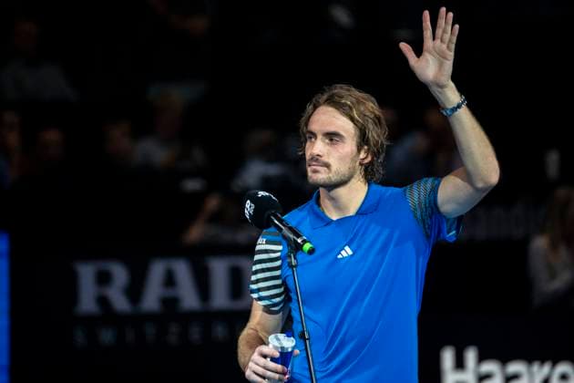 Vienna, Austria 24 October 2023 Stefanos Tsitsipas GRE after the match Dominik Thiem AUT vs Stefanos Tsitsipas GRE during the ATP World Tour, Erste Bank Open at Wiener Stadthalle