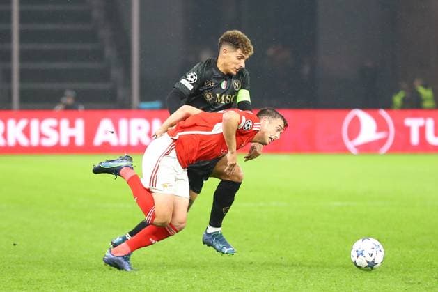 24 10 2023, xtgx, football, UEFA Champions League, 1 FC Union Berlin SSC Napoli emspor, v l Giovanni Di Lorenzo Napoli, 22 , Janik Haberer Union Berlin, 19 duel, duel, fight, tackle DFL DFB REGULATES PROHIBIT ANY USE OF PHOTOGRAPHS as IMAGE SEQUENCES and or QUASI VIDEO Olympiastadion