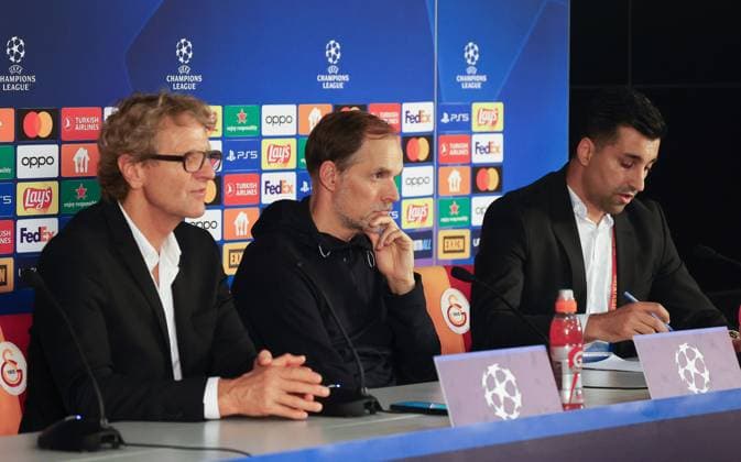Thomas Tuchel, coach Muenchen, at the post-match press conference, Galatasaray Istanbul vs FC Bayern Muenchen, football, Champions League, group stage, season 2023 24, match day 3, 24 10 2023 Galatasaray Istanbul vs FC Bayern Muenchen, football, Champions League, group stage, season 2023 24, match day 3, 24 10 2023, Copyright: xEibner-Pressefoto JoergxNiebergax EP_EER