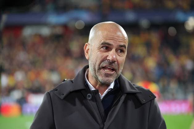 Peter BOSZ (entraineur PSV Eindhoven) lors du match de l UEFA Champions League entre le RC Lens et le PSV Eindhoven, stade Bollaert-Delelis, le 24 octobre 2023 FOOTBALL : RC LENS vs PSV EINDHOVEN - UEFA LIGUE DES CHAMPIONS - 24 10 2023 LaurentSanson Panoramic 