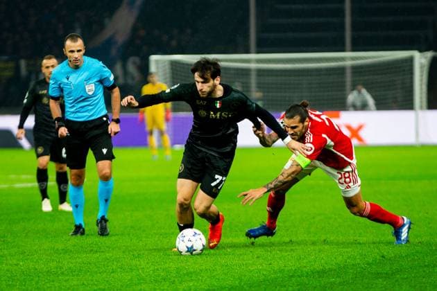24 10 2023, xfrx, football UEFA Champions League, Union Berlin SSC Napoli emspor, v l Kvaratskhelia Jesper SSC Napoli ,Christopher Trimmel Union Berlin DFL DFB REGULATIONS PROHIBIT ANY USE OF PHOTOGRAPHS as IMAGE SEQUENCES and or QUASI VIDEO Berlin
