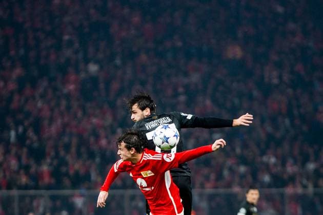 24 10 2023, xfrx, football UEFA Champions League, Union Berlin SSC Napoli emspor, v l Brenden Aaronson Union Berlin ,Kvaratskhelia Jesper SSC Napoli DFL DFB REGULATIONS PROHIBIT ANY USE OF PHOTOGRAPHS as IMAGE SEQUENCES and or QUASI VIDEO Berlin