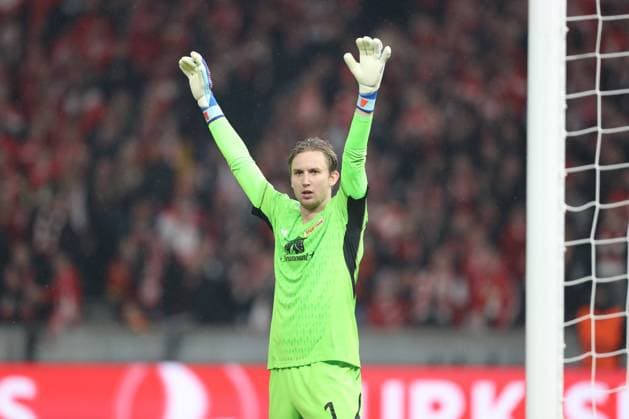 24 10 2023, xtgx, football, UEFA Champions League, 1 FC Union Berlin SSC Napoli emspor, v l Frederik Roennow Union Berlin, 1 DFL DFB REGULATES PROHIBIT ANY USE OF PHOTOGRAPHS as IMAGE SEQUENCES and or QUASI VIDEO Olympiastadion
