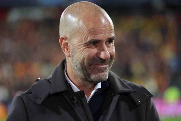 Peter BOSZ (entraineur PSV Eindhoven) lors du match de l UEFA Champions League entre le RC Lens et le PSV Eindhoven, stade Bollaert-Delelis, le 24 octobre 2023 FOOTBALL : RC LENS vs PSV EINDHOVEN - UEFA LIGUE DES CHAMPIONS - 24 10 2023 LaurentSanson Panoramic 