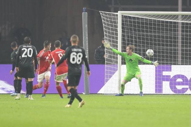 24 10 2023, xtgx, football, UEFA Champions League, 1 FC Union Berlin SSC Napoli emspor, v l goal to 0 1 by Giacomo Raspadori Napoli, 81 DFL DFB REGULATES PROHIBIT ANY USE OF PHOTOGRAPHS as IMAGE SEQUENCES and or QUASI VIDEO Olympiastadion