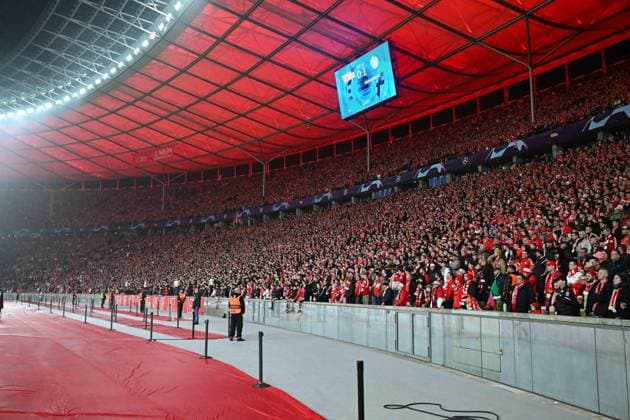 Football, Men, 2023 2024 season, UEFA Champions League Group C, Matchday 3 , 1 FC Union Berlin SSC Napoli, v l Interior view from stadium The fans of 1 FC Union Berlin, 24 10 2023, Copyright: xMatthiasxKochx