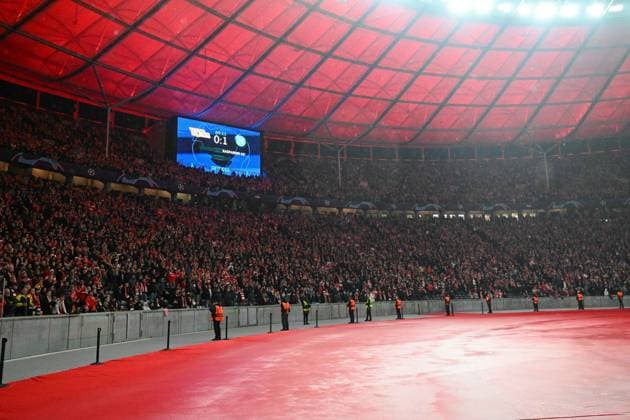 Football, Men, 2023 2024 season, UEFA Champions League Group C, Matchday 3 , 1 FC Union Berlin SSC Napoli, v l Interior view from stadium The fans of 1 FC Union Berlin, 24 10 2023, Copyright: xMatthiasxKochx
