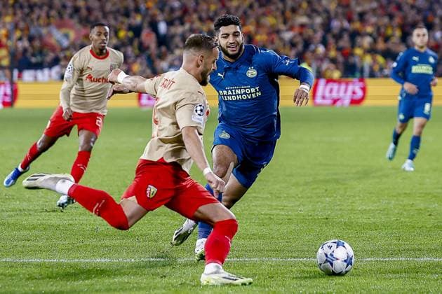 LENS - 24-10-2023, Stade Bollaert-Delelis. Football, Champions League, season 2023-2024. Lens - PSV. Ismael Saibari of PSV Lens - PSV  x22883695x Copyright: