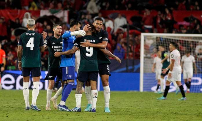 Uefa Champions League soccer match Sevilla vs Arsenal at Ramon Zanchez Pizjuan Stadium Sevilla 24 october 2023 Sevilla 24 10 2023 UEFA CHAMPIONS LEAGUE GROUP STAGE SANCHEZ PIZJUAN STADIUM SEVILLA FC ARSENAL 900 Cordon Press  900 CordonxPress LOF - Uefa Champions League: Sevilla vs Arsenal