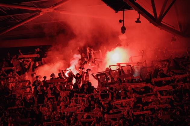 Fans during UEFA Champions League 23 24 game between SL Benfica and Real Sociedad at Estadio Da Luz, Lisbon, Portugal. (Maciej Rogowski) Lisbon Estadio Da Luz Portugal Copyright: xMaciejxRogowskix slbrss-24102023-02