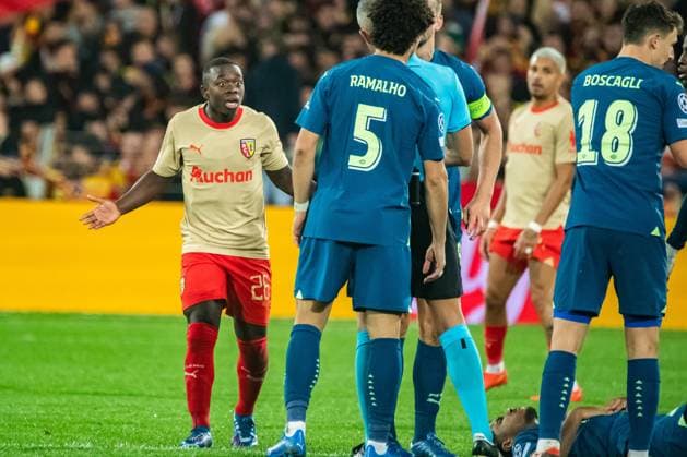 Naphaliss Mendy (RC Lens) FOOTBALL : RC Lens x PSV Eindhoven - Ligue des Champions - JournÃ e 3 - 24 10 2023 BaptisteAutissier Panoramic 