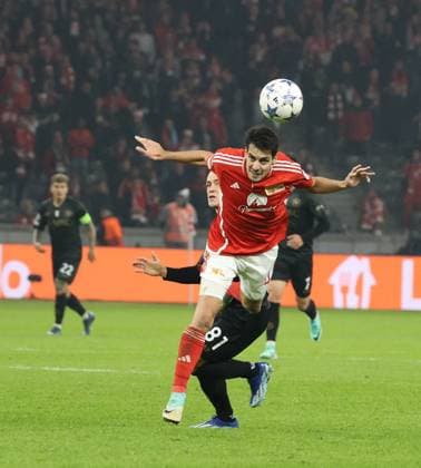 October 24, 2023, Berlin, Berlin, Germany: Berlin 24 10 2023, during the football match valid for the Champions League 2023 24, between the teams of Union Berlin vs SSC Napoli FC at the Olympiastadion in Berlin.In picture : Brenden Aaronson of 1. FC Union Berlin Berlin Germany - ZUMAs236 20231024_aap_s236_036 Copyright: xFabioxSassox