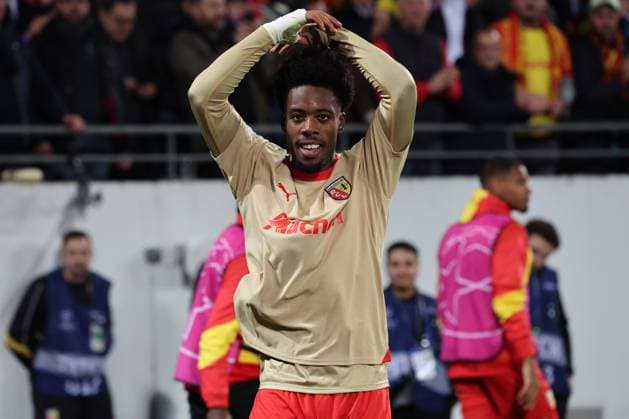 Joie de Elye WAHI (RC Lens) lors du match de l UEFA Champions League entre le RC Lens et le PSV Eindhoven, stade Bollaert-Delelis, le 24 octobre 2023 FOOTBALL : RC LENS vs PSV EINDHOVEN - UEFA LIGUE DES CHAMPIONS - 24 10 2023 LaurentSanson Panoramic 
