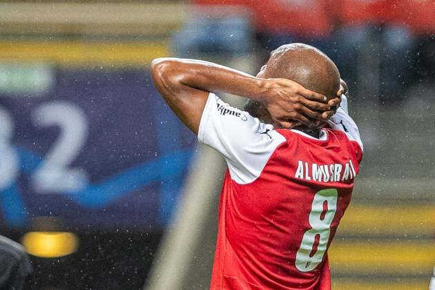 Uefa Champions League, Braga SC vs Real Madrid, round 3 of 6 Braga, Portugal, October, 24th, 2023,Uefa Champions League, Braga SC vs Real Madrid, round 3 of 6 at the Estadio Municipal de Braga, Ali Elmusrati playing for Braga, photography by @guelbergoes Braga Portugal