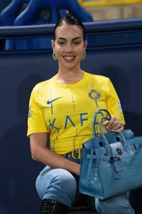 AFC Champions League 2023-24 MD3 Georgina Rodriguez poses on the pitch wearing Guess jeans and Le Silla boots, after the Al-Nassr FC (KSA) vs Al Duhail SC (QAT) Match Day 3 of the AFC Champions League 2023-24 Group E at Al Awwal Park on October 24, 2023 in Riyadh, Saudi Arabia. Al-Nassr FC defeated Al Duhail SC by 4-3 with Cristiano Ronaldo scoring two goals. Riyadh Al Awwal Park Saudi Arabia  Copyright: xVictorxFrailex 2023.10.24_PSI03253.GS.MD3_VFR_10043
