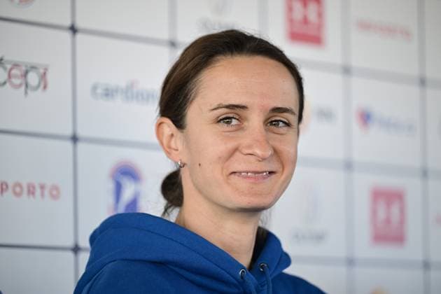 Czech speed skater Martina Sablikova speaks during the press conference, PK, Pressekonferenz prior to new season in Prague, Czech Republic, October 25, 2023. (CTKxPhoto RomanxVondrous) CTKPhotoP2023102504212  CTKPhotoP2023102504212