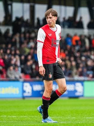 UEFA Youth League: Feyenoord O19 v SS Lazio O19 Rotterdam - Leo Sauer of Feyenoord O19 during the 3rd leg of the UEFA Youth League group stage between Feyenoord O19 v SS Lazio O19 at Nieuw Varkenoord on 25 October 2023 in Rotterdam, The Netherlands. Copyright: xYannickxVerhoevenx