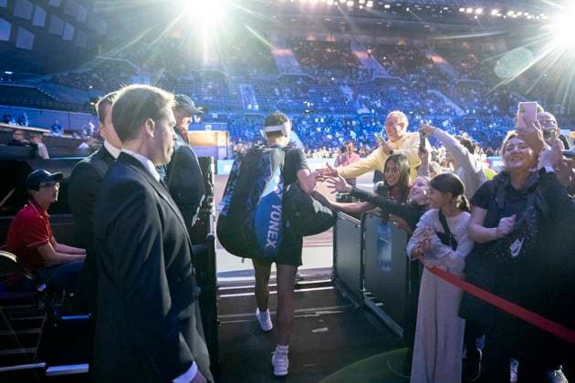 Vienna, Austria October 25, 2023 Ben Shelton USA will play Jannik Sinner ITA at the ATP World Tour, Erste Bank Open at Wiener Stadthalle Picture shows Jannik Sinner ITA entering the arena.