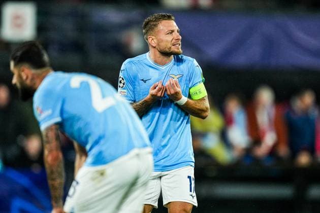 UEFA Champions League: Feyenoord v SS Lazio Rotterdam - Ciro Immobile of Lazio during the 3rd leg of the UEFA Champions League group stage between Feyenoord v SS Lazio at Stadion Feijenoord De Kuip on 25 October 2023 in Rotterdam, The Netherlands. Copyright: xYannickxVerhoevenx