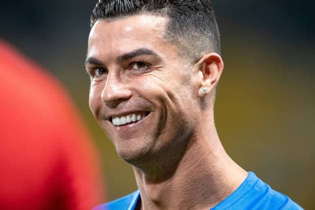 AFC Champions League 2023-24 MD3 Cristiano Ronaldo of Al-Nassr FC smiles prior the Al-Nassr FC (KSA) vs Al Duhail SC (QAT) Match Day 3 of the AFC Champions League 2023-24 Group E at Al Awwal Park on October 24, 2023 in Riyadh, Saudi Arabia. Riyadh Al Awwal Park Saudi Arabia  Copyright: xVictorxFrailex 2023.10.24_PSI03253.GS.MD3_VFR_4965