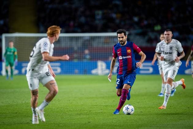 October 25, 2023, BARCELONA, BARCELONA, SPAIN: Ilkay Gundogan of FC Barcelona, Barca in action during the UEFA Champions League, Group H, football match played between FC Barcelona and Shakhtar Donetsk at Estadio Olimpico de Montjuic on October 25, 2023, in Barcelona, Spain. BARCELONA SPAIN - ZUMAa181 20231025_zaa_a181_032 Copyright: xMarcxGrauperaxAlomax