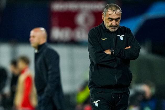 UEFA Champions League: Feyenoord v SS Lazio Rotterdam - Lazio coach Maurizio Sarri during the 3rd leg of the UEFA Champions League group stage between Feyenoord v SS Lazio at Stadion Feijenoord De Kuip on 25 October 2023 in Rotterdam, The Netherlands. Copyright: xTomxBodex