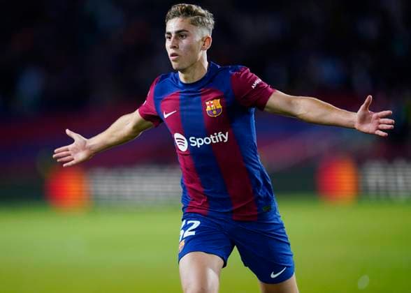 ESP: FC Barcelona, Barca FC Shakhtar Donestz. UEFA Champions League match, Group H, date 3 Fermin Lopez of FC Barcelona celebrates his goal during the UEFA Champions League match, Group H, between FC Barcelona and FC Shakhtar Donestz played at Lluis Companys Stadium on October 25, 2023 in Barcelona, Spain. kpng Copyright: xSergioxRuizx xPRESSINPHOTOx PS_231025_032