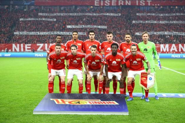 24 10 2023, xtgx, football UEFA Champions League, 1 FC Union Berlin SSC Napoli emspor, v l team photo Union Berlin DFL DFB REGULATES PROHIBIT ANY USE OF PHOTOGRAPHS as IMAGE SEQUENCES and or QUASI VIDEO Berlin