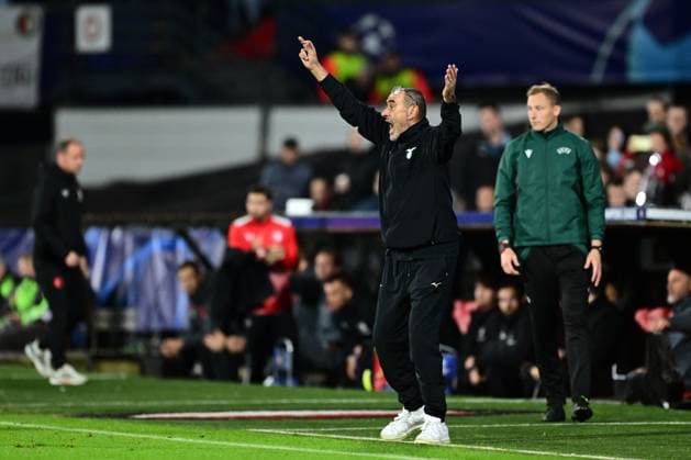 ROTTERDAM - SS Lazio coach Maurizio Sarri reacts during the UEFA Champions League Group E match between Feyenoord and Lazio Roma at Feyenoord Stadium de Kuip on October 25, 2023 in Rotterdam, Netherlands. ANP OLAF KRAAK UEFA Champions League 2023 24 2023 2024 xVIxANPxSportx xxANPxIVx 482108369 originalFilename: 482108369.jpg