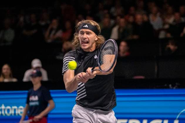 Vienna, Austria 25 October 2023 Alexander Zverev GER plays against Cameron Norrie GB at the ATP World Tour, Erste Bank Open at Wiener Stadthalle Picture shows Alexander Zverev GER