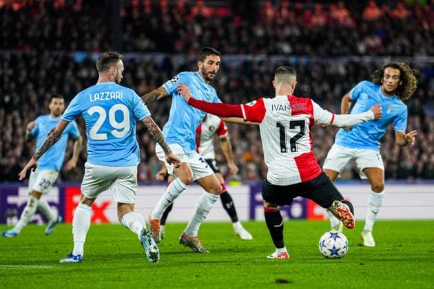 UEFA Champions League: Feyenoord v SS Lazio Rotterdam - Luka Ivanusec of Feyenoord during the 3rd leg of the UEFA Champions League group stage between Feyenoord v SS Lazio at Stadion Feijenoord De Kuip on 25 October 2023 in Rotterdam, The Netherlands. Copyright: xTomxBodex