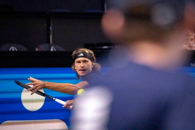Vienna, Austria 25 October 2023 Alexander Zverev GER plays against Cameron Norrie GB at the ATP World Tour, Erste Bank Open at Wiener Stadthalle Picture shows Alexander Zverev GER