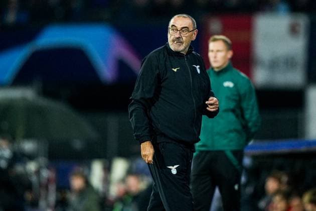 UEFA Champions League: Feyenoord v SS Lazio Rotterdam - Lazio coach Maurizio Sarri during the 3rd leg of the UEFA Champions League group stage between Feyenoord v SS Lazio at Stadion Feijenoord De Kuip on 25 October 2023 in Rotterdam, The Netherlands. Copyright: xTomxBodex