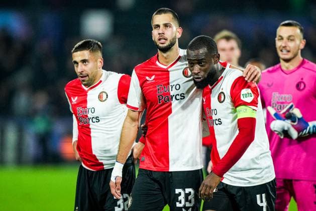UEFA Champions League: Feyenoord v SS Lazio Rotterdam - David Hancko of Feyenoord, Lutsharel Geertruida of Feyenoord during the 3rd leg of the UEFA Champions League group stage between Feyenoord v SS Lazio at Stadion Feijenoord De Kuip on 25 October 2023 in Rotterdam, The Netherlands. Copyright: xTomxBodex