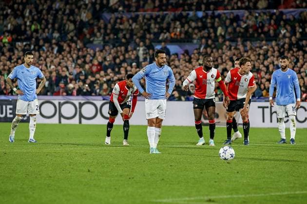 ROTTERDAM, 25-10-2023, Stadium de Kuip, UEFA Champions League, 2023 2024, Group stage, Feyenoord - Lazio, Lazio Roma player Pedro Rodriguez score 3-1 Feyenoord - Lazio  x22895303x Copyright: