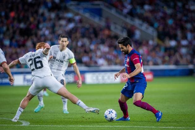 October 25, 2023, BARCELONA, BARCELONA, SPAIN: Ilkay Gundogan of FC Barcelona, Barca in action during the UEFA Champions League, Group H, football match played between FC Barcelona and Shakhtar Donetsk at Estadio Olimpico de Montjuic on October 25, 2023, in Barcelona, Spain. BARCELONA SPAIN - ZUMAa181 20231025_zaa_a181_046 Copyright: xMarcxGrauperaxAlomax