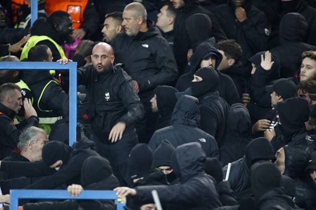 Ultras Milan AC FOOTBALL : Paris Saint Germain Vs Milan AC - Ligue des Champions - 25 10 2023 MichaelBaucher Panoramic 