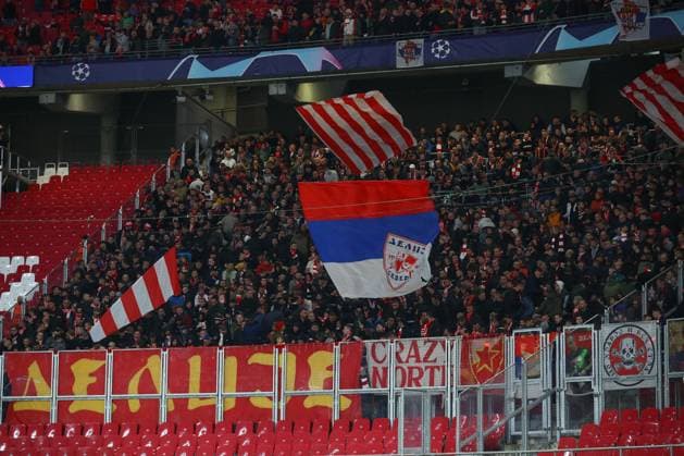 25 10 2023, xtgx, football, UEFA Champions League, RB Leipzig Red Star Belgrade emspor, v l symbol photo, symbol image, fans Red Star Belgrade DFL DFB REGULATES PROHIBIT ANY USE OF PHOTOGRAPHS AS IMAGE SEQUENCES AND OR QUASI VIDEO Leipzig