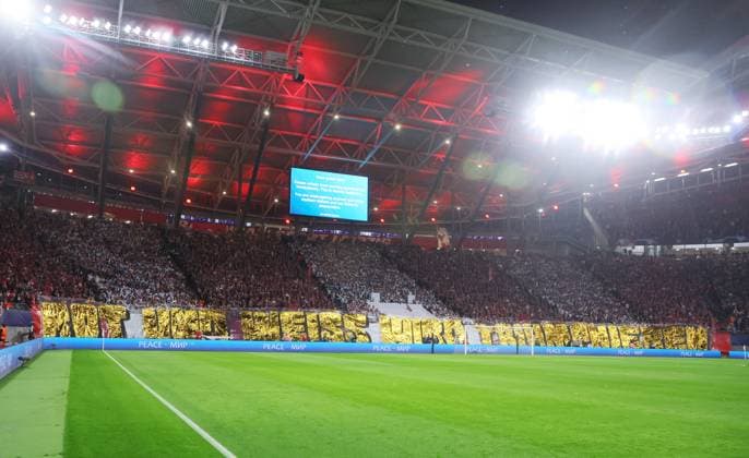 RB Leipzig Red Star Belgrade Champions League Leipzig, 25 10 2023, Red Bull Arena, Football , UEFA Champions League, Group G , Matchday 3, RB Leipzig vs Red Star Belgrade , In picture Fans of RB Leipzig , Photo intended for editorial use only , UEFA regulations prohibit any use of photographs as image sequences and or quasi video ,