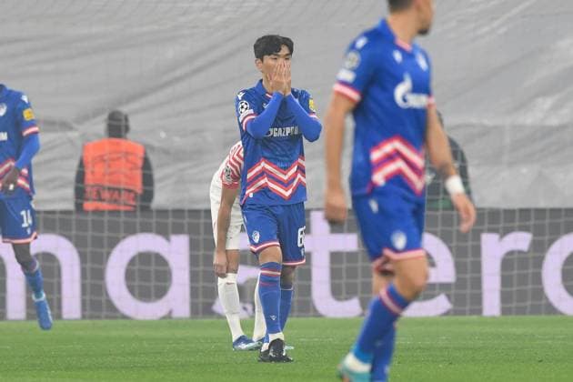 Football, Men, 2023 2024 season, UEFA Champions League Group G, Matchday 3 , RB Leipzig FK Red Star Belgrade, v l Inbeom Hwang FK Red Star Belgrade disappointed, dejected, dissatisfied, 25 10 2023, Copyright: xSebastianxRäppold MatthiasxKochx