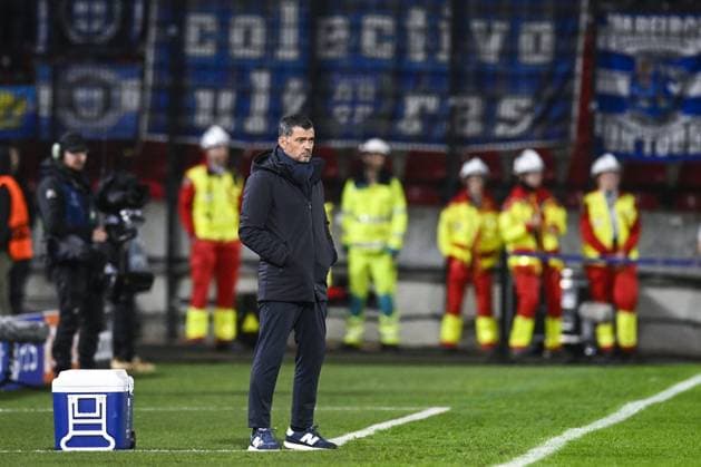 Porto s head coach Sergio Conceicao pictured during a soccer game between Belgian Royal Antwerp FC and Portuguese FC Porto, Wednesday 25 October 2023 in Antwerp, on day three of the Champions League group stage, in the group H. TOM GOYVAERTS TomxGoyvaerts  x78523302x