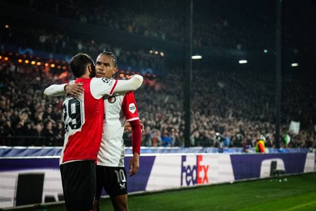 UEFA Champions League: Feyenoord v SS Lazio Rotterdam - Santiago Gimenez of Feyenoord celebrates the 3-0 during the 3rd leg of the UEFA Champions League group stage between Feyenoord v SS Lazio at Stadion Feijenoord De Kuip on 25 October 2023 in Rotterdam, The Netherlands. Copyright: xYannickxVerhoevenx