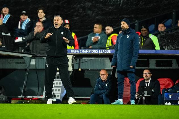 UEFA Champions League: Feyenoord v SS Lazio Rotterdam - Maurizio Sarri of Lazio during the 3rd leg of the UEFA Champions League group stage between Feyenoord v SS Lazio at Stadion Feijenoord De Kuip on 25 October 2023 in Rotterdam, The Netherlands. Copyright: xYannickxVerhoevenx