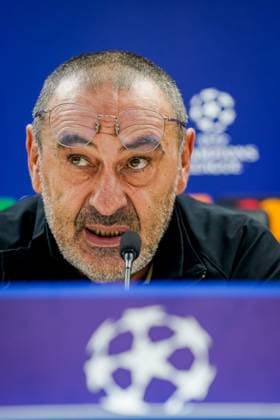 ROTTERDAM, 25-10-2023 Stadium Feijenoord De Kuip, Uefa Champions league Football season 2023 2024 Match between Feyenoord and S.S. Lazio , 3-1 , Maurizio Sarri during the press conference, PK, Pressekonferenz after the match Feyenoord - Lazio  x22895634x Copyright: