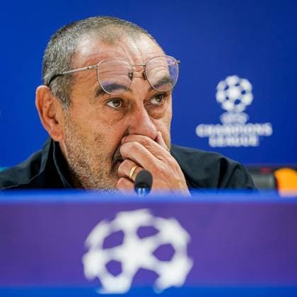 ROTTERDAM, 25-10-2023 Stadium Feijenoord De Kuip, Uefa Champions league Football season 2023 2024 Match between Feyenoord and S.S. Lazio , 3-1 , Maurizio Sarri during the press conference, PK, Pressekonferenz after the match Feyenoord - Lazio  x22895637x Copyright: