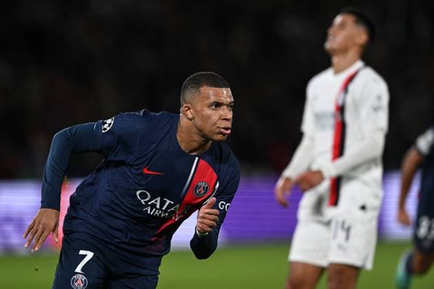 Db Parigi 25 10 2023 - Champions League Paris Saint Germain-Milan foto Daniele Buffa Image nella foto: esultanza gol Kylian Mbappe™ 